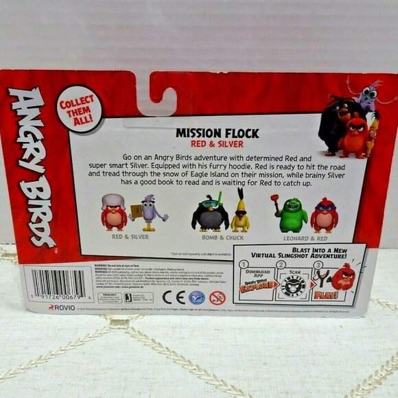 🎯5/$30 ROVIO ANGRY BIRDS Mission Flock Pack Red & Silver New - Picture 2 of 2